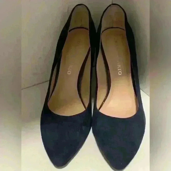 Franco Sarto Women's Sz 8.5 M Navy Blue Suede Pumps/Heels - Picture 1 of 11